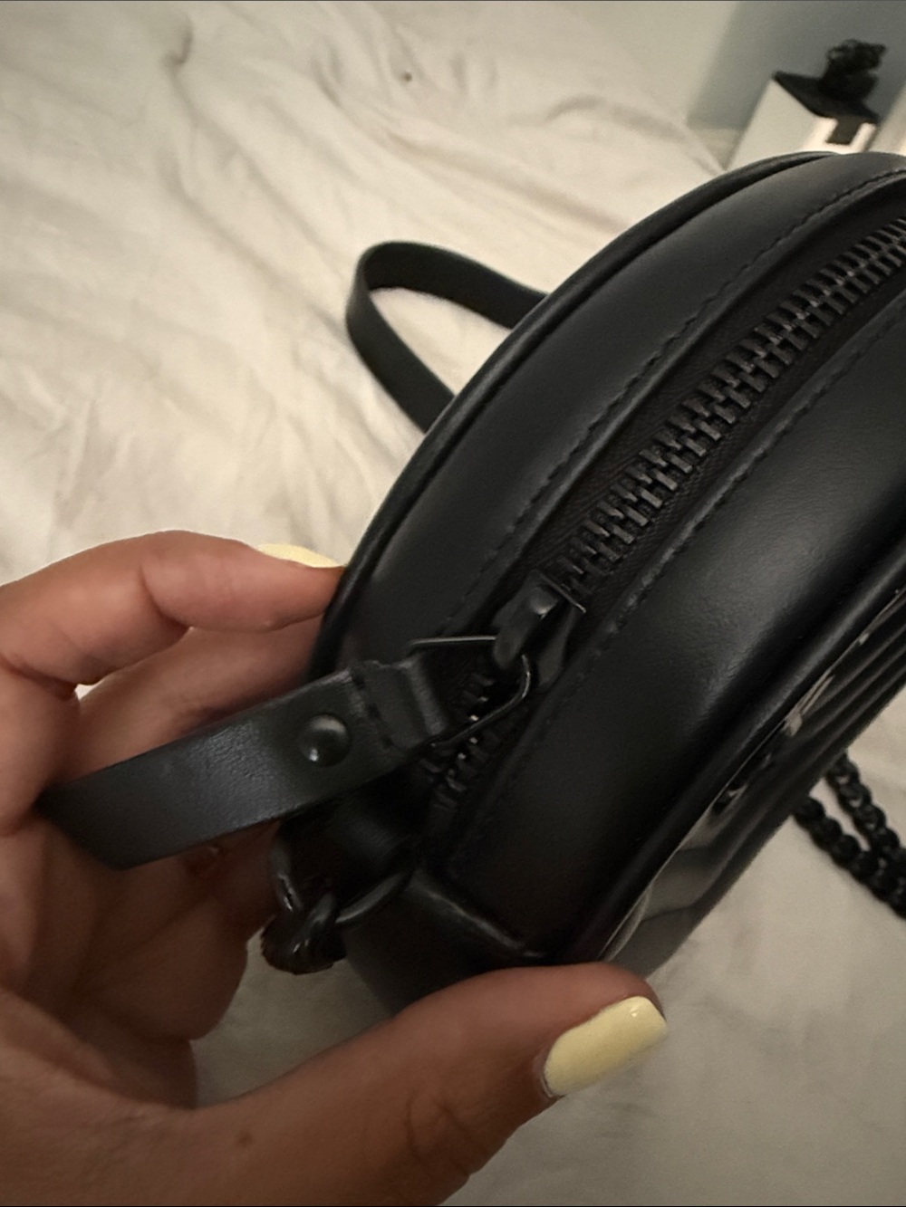 Saint Laurent Black Quilted Round Crossbody Bag with Monogram - Picture 2 of 13